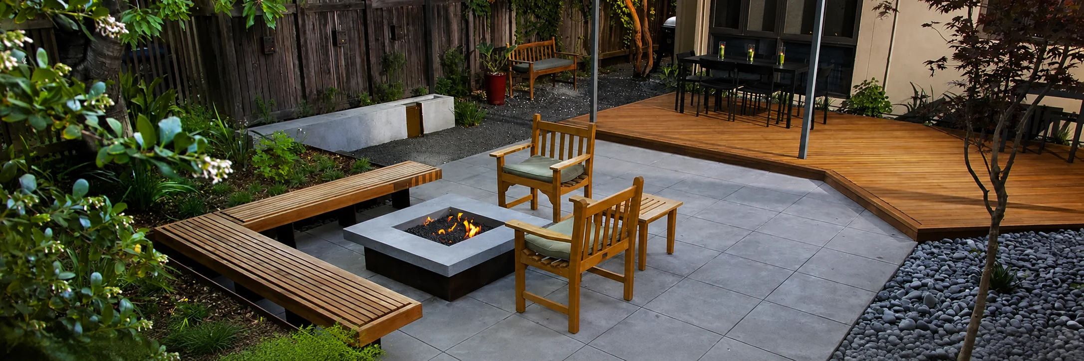 AA West concrete pavers in a landscaped Sydney backyard
