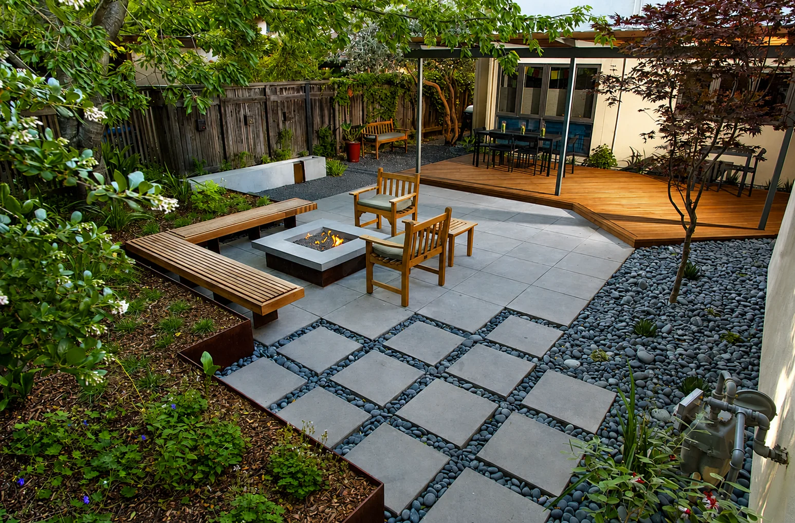 Backyard fire pit